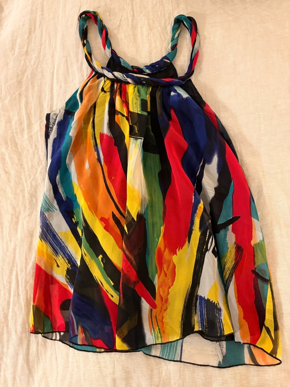 Matty M Multicolor Braided Halter Top